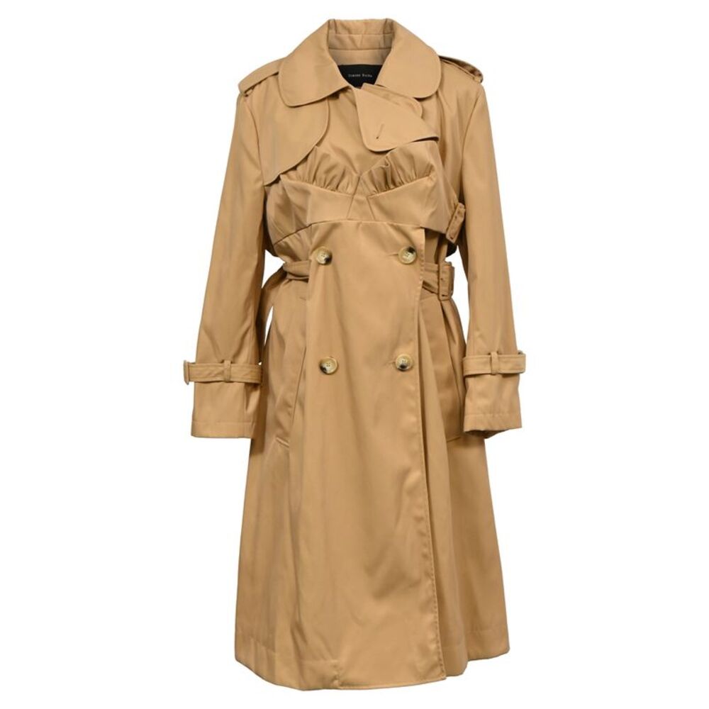 Simone Rocha Trench Coat in Brown Polyamide